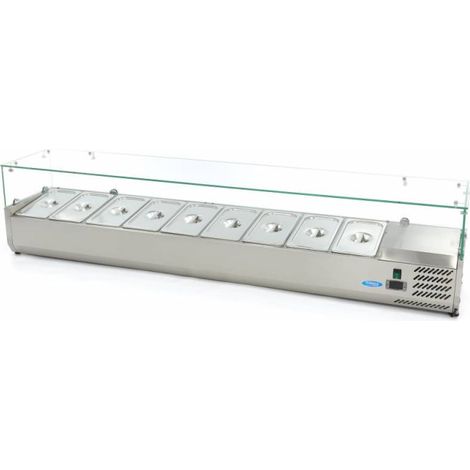 Réfrigérateur de préparation - 200 cm - 9 bacs GN 1/3 - Maxima