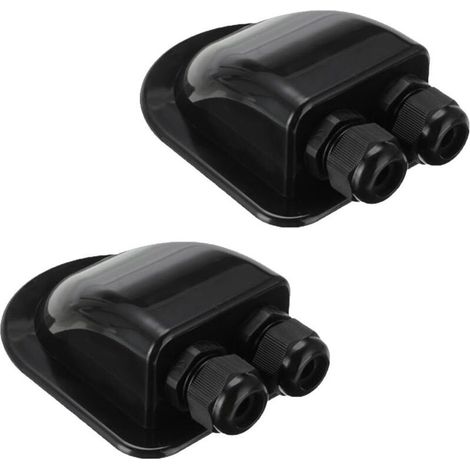 Lot de 2 passages de toit, 2 voies étanches en ABS pour camping-car, pour satellite solaire, climatisation, camping-car, caravane, bateau (1/5)