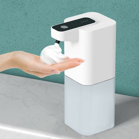 Dispenser automatico di sapone con sensore a infrarossi PX4, senza contatto, impermeabile, salvaspazio, per WC, a schiuma. (1/5)