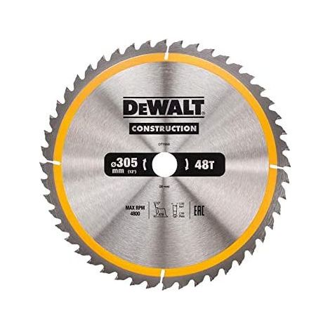 Dewalt – Lame de scie circulaire 305mm – Alésage 30mm – 48 dents pour bois dur et composites – Coupe nette sans éclat