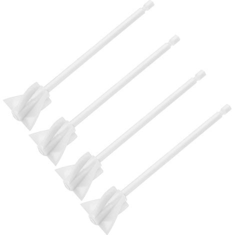 Lot de 4 palettes de mélange pour résine, mélange homogène et puissant, 5 lames, réutilisables, pour perceuse, blanc.