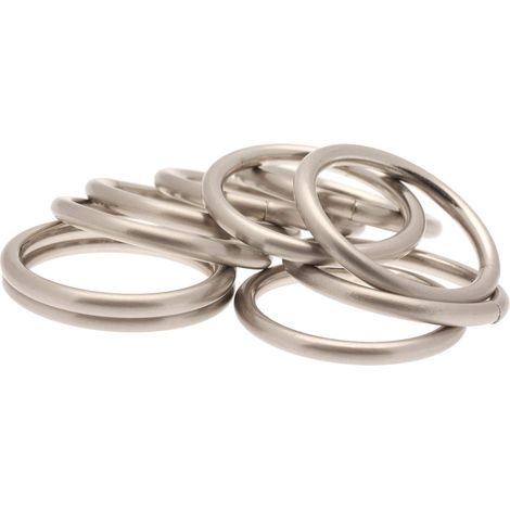 Homemaison – Lot de 10 anneaux pour rideaux en métal argenté – Installation rapide sur barres 16 mm – Conception robuste et élégante - 10pcs