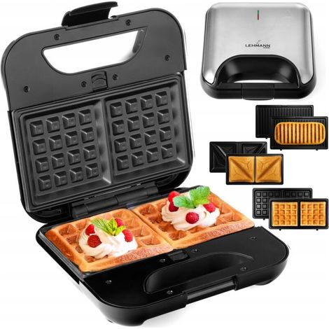 3-in-1-Gerät: Sandwichmaker, Toaster, Sandwichgrill und Waffeleisen in einem, groß, leistungsstark, 1200 W