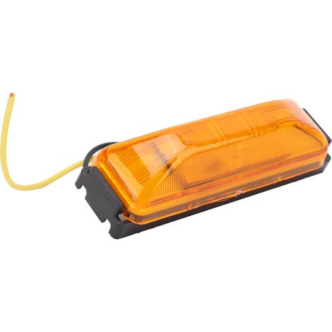 Feu de position latéral 12/24 V à 4 LED, lumière ambre vive, étanche, universel pour camions, remorques, poids lourds et voitures. (1/5)