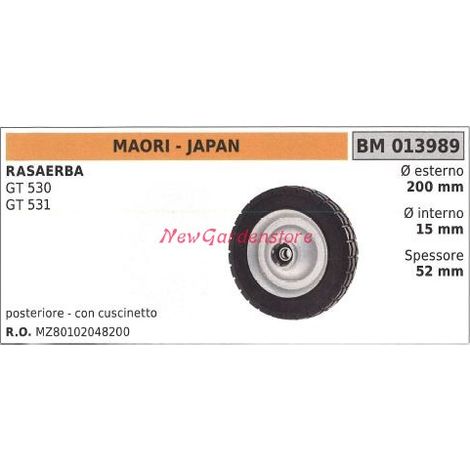 Ruota posteriore MAORI rasaerba tosaerba tagliaerba GT 530 531 013989
