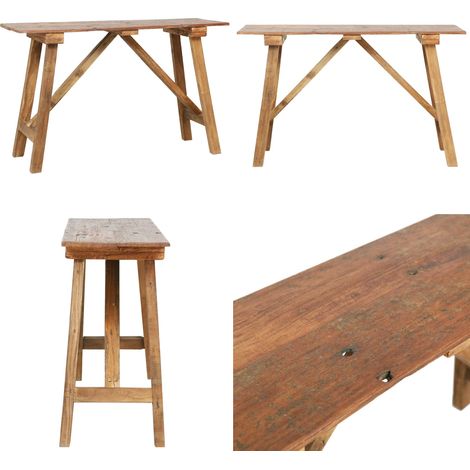 Table console 130x40x80 cm bois de récupération mélangé - Table Basse - Table D'appoint - Meubles Rustiques - Mobilier Vintage - Table Console Bois - Home & Living (1/5)