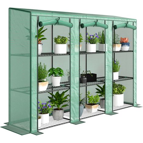 46 x 215cm Nine-Shelf Greenhouse - Green (1/5)