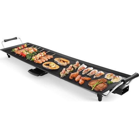 Goplus – Plancha électrique XXL 1800W – 90 x 23 cm – 5 niveaux de température – Plaque antiadhésive et déflecteur thermique (1/5)