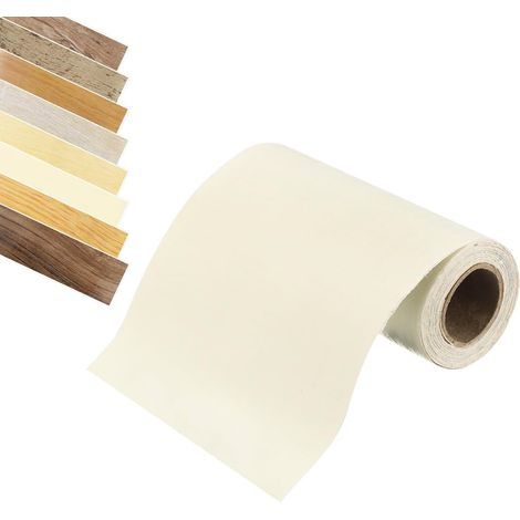 Ruban Bois, 2" x 16Ft Ruban de Réparation Autoadhésif Simulé Bois pour Coin de Mur Table Porte Plinthes Sol Meubles Canapé (Grain de Bois Blanc Clair) (1/5)