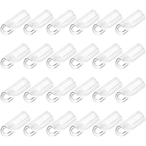 Crochets pour Embouts de Baguettes de Stores Vénitiens, 24 Pièces en PVC Transparent, Accessoires Universels pour Tringles à Rideaux, Remplacement Facile pour Stores en Plastique, (1/5)