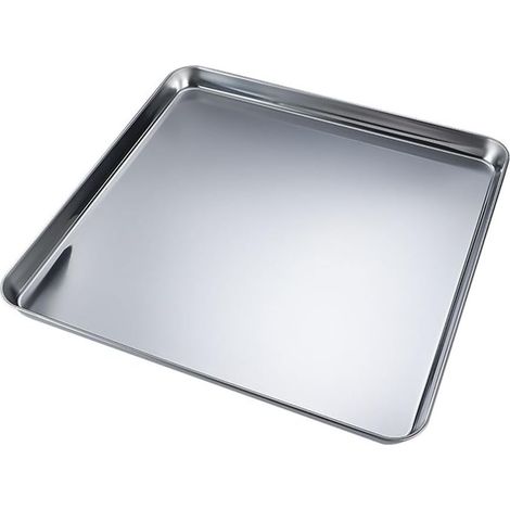 Plaque à biscuits en acier inoxydable - Passe au four (20 x 20 x 5 cm) Acier, répartition homogène de la chaleur, antiadhésif pour la surface, passe au four jusqu'à 230 °C, démoulage facile (1/5)