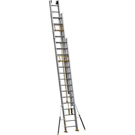 Centaure – Échelle coulissante 3 plans à corde – Hauteur 4m35 – Charge maximale 150kg – Montants en aluminium surdimensionnés – Roulettes murales 125mm (1/5)