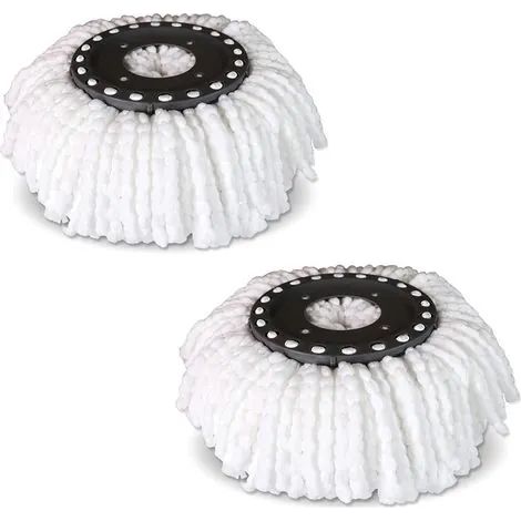 Lot de 2 têtes de rechange en microfibre pour le balai magique 360° Spin Mop. (1/3)