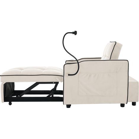 Canapé moderne en Mousse, couleur Beige, 83 x 167 x 76 cm, pour salon, bureau et petit appartement, de qualité supérieure (1/5)