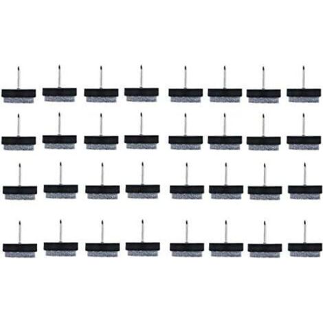 Pied de meuble   17mm Dia Patins Feutre Pied à clouer Chaise Table Anti-bruit Anti-rayures Anti-dérapant Noir 32Pcs