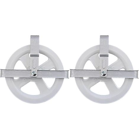 Lot de 2 poulies pour étendoir à linge en plastique résistant aux chocs, pour le séchage du linge en extérieur (roue de 5 pouces). (1/4)