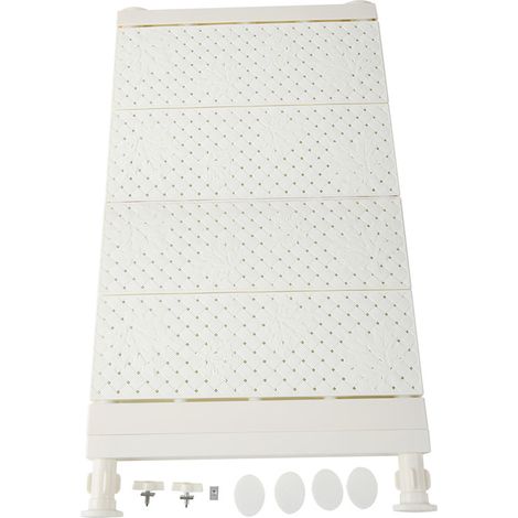 Étagère de rangement ajustable blanche 53-90cm, compartiment pratique gain de place, collecteur modulable blanc pour optimiser l'espace (1/5)