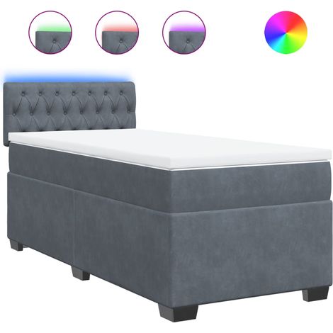 Maison Exclusive - Boxspringbett mit Matratze Dunkelgrau Samt