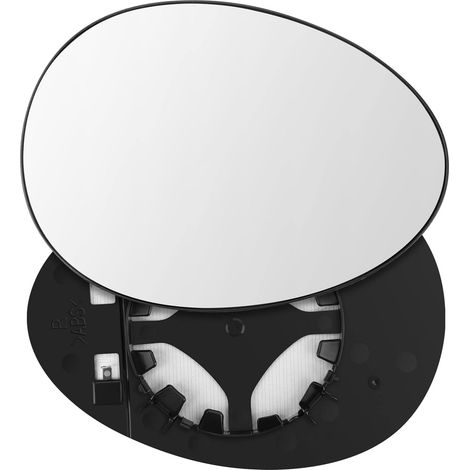 Rückspiegelglas kompatibel mit Mini Cooper 2007–2011, kompatibel mit Mini Countryman R60 2010–2015, beheiztes hyperbolisches Rückspiegelglas mit Trägerplatte (rechts)