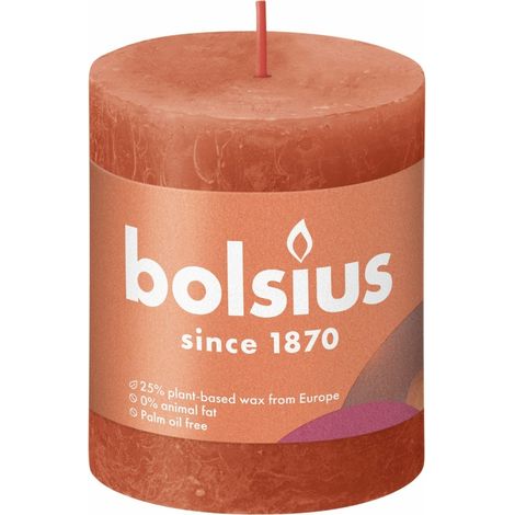 Bolsius Rustieke Stompkaars 8x6,8 cm Aards Oranje