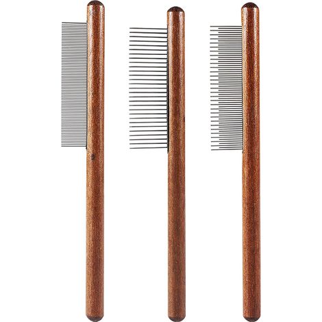 3 Pièces Peigne pour Chat et Chien à Poil Long - Excellent Outil pour Enlever les Enchevêtrements, Poils Noués ou Morts