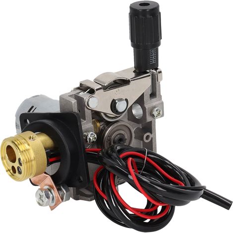 Moteur d'alimentation de fil pour poste de soudage MIG/MAG, 24 V CC, avec dévidoir et rouleau.