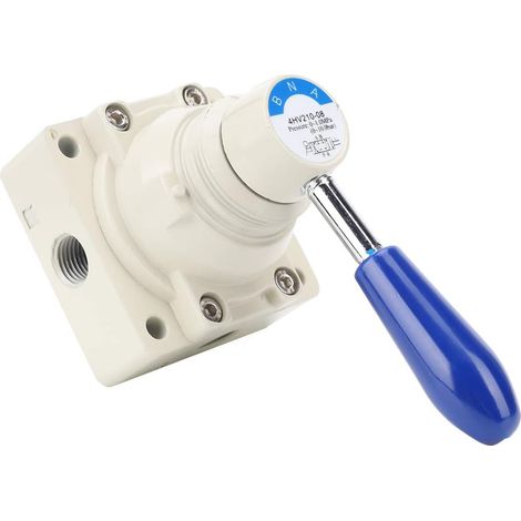 Vanne Pneumatique 4Hv210 08, 4 Voies, 2 Positions, Levier Manuel, Action Directe, Filetage Pt 1/4 Po, pour Machines Industrielles (1/5)