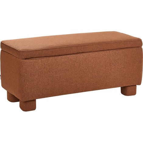 Banco para pasillo con almacenaje patas de madera de álamo tapizado de tela moderno marrón dorado Ithaca