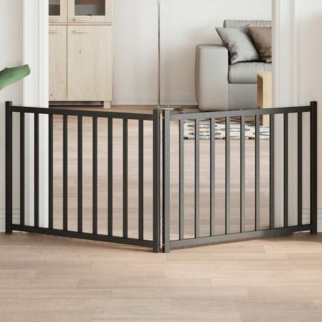 Barrière pour chien pliable 2 panneaux 160 cm bois sapin massif