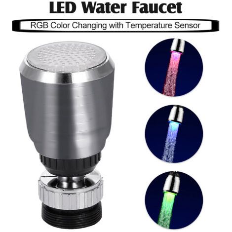 BUNTHAUS Lumière LED pour Robinet d'Eau - Flux Mobile, Changement de Couleurs RGB, Contrôle de Température - pour Cuisine/Salle de Bain (1/5)