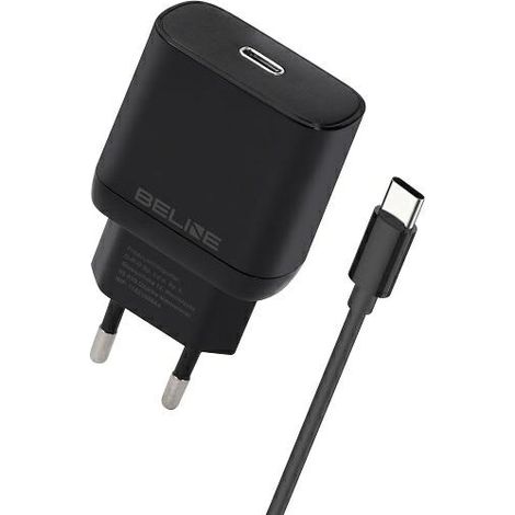 Cargador de pared USB-C Beline GaN Power Delivery de 30 W, color negro. (1/3)