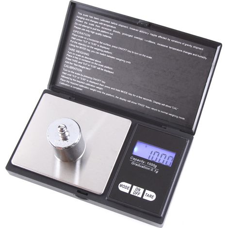 Balance portable, balance numérique de précision 1000g 0.1g, mini balance de poche numérique, fonction tare, écran LCD (1/3)