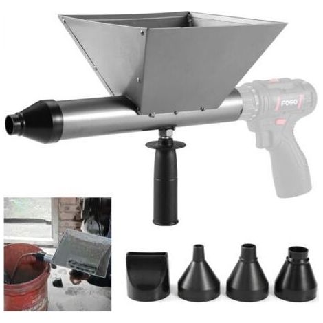 Pistolet extrudeur, pistolet à mortier électrique rapide et efficace avec 4 buses, outil de finition pour les chantiers de construction (1/5)