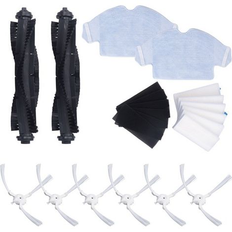 A set of black and white plastic adapters for the 360 S6 robot vacuum cleaner includes: 2 main brushes. (1/5)