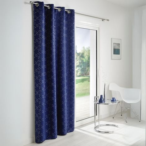 Rideau obscurcissant à motifs argentés Bleu 140x260 cm (1/3)
