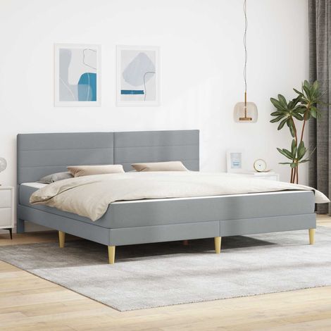 Bettrahmen Hellgrau 180 x 200 cm Polyester