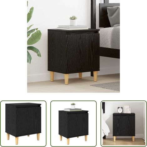 Rangement chambre -  Cabinet de chevet Chêne noir 40 x 30 x 50 cm Bois d'ingénierie (1/5)