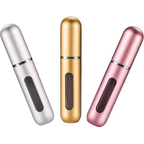 Mini-Parfümzerstäuber zum Mitnehmen, tragbar, nachfüllbar, mit Nachfüllpumpe am Boden für Reisen und Ausflüge, 3-teiliges Set (1/5)