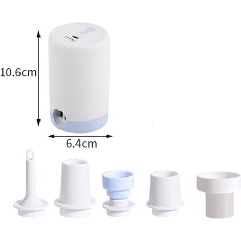 Pompe électrique pour Sac de Rangement sous Vide, 1500mAh Pompe à air Portable, Pompe à air électrique 20W pour Matelas Gonflable, pataugeoire, Jouet (1/5)