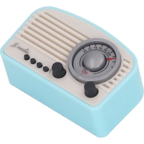 Radio miniature pour maisons de poupées, style vintage, décoration charmante, modèle de radio réaliste pour maison de poupée, jouet pour enfants, bleu ciel. (1/5)