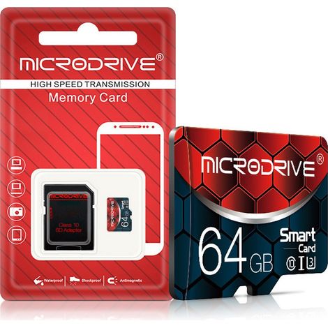 Carte micro 64Go- Convient aux caméras de surveillance, aux enregistreurs de conduite, aux téléphones portables et aux tablettes (1/5)