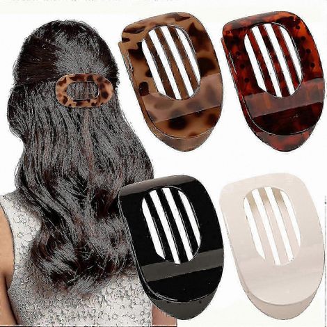 Französische Haarspangen, 4er-Set für Damen – Flache Spangen mit starkem Halt, komfortables, abgerundetes Design für dickes und dünnes Haar (1/5)