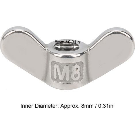10 Pièces Écrous Papillon M8 Acier Inoxydable 304 Accessoires Quincaillerie (1/5)