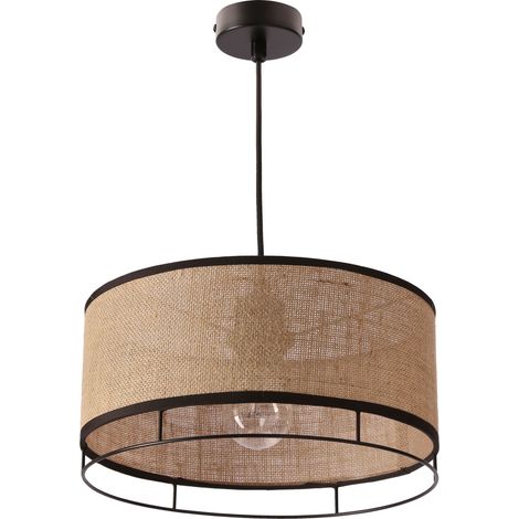 Suspension déco noir/beige abat-jour 1xE27 40W Ardi Candellux (1/3)