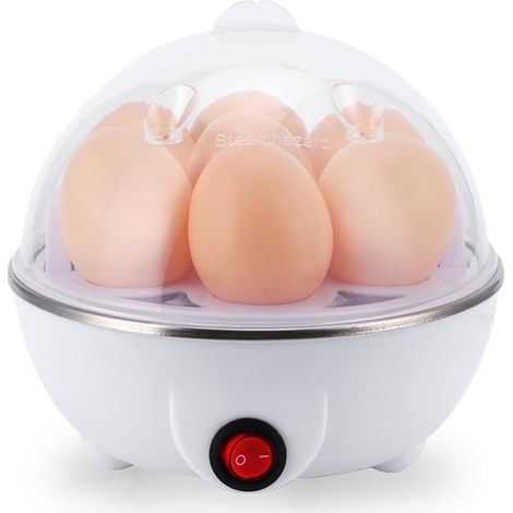 Cuociuova - Mini vaporiera per 6 uova - Spegnimento automatico - Cottura e vapore rapidi - Design compatto per uova in camicia e strapazzate - 110V (1/5)