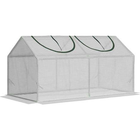 Mini Serre, Film PE, 120x60x60 cm, Fenêtres Roulantes, Housse Résistante aux Intempéries, Poteaux de Support Stables (1/5)