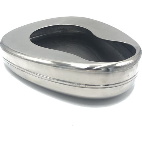 Bassins de lit en acier inoxydable résistants à la corrosion, ergonomiques et portables pour adultes et personnes âgées (1/3)