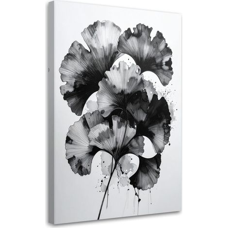 Wandbild Ginkgo Blätter Schwarz-Weiß 40x60 cm (1/5)