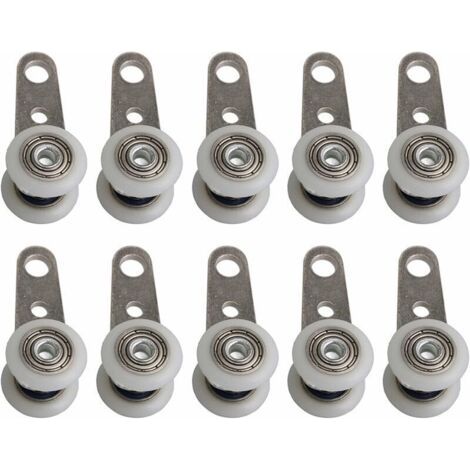 royaluxe -Accessoire de porte coulissante--Lot De 10 Roulettes Pour Baies Vitrées Ou Portes Coulissantes - En Métal Et En Plastique - 4,5 X 1,9 Cm