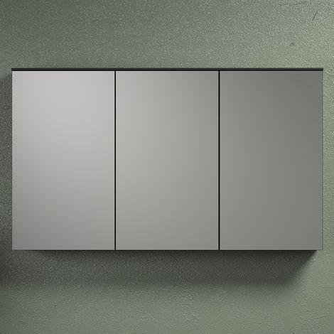 Synnax Spiegelschrank Bad 3 Spiegeltüren grau. (1/5)